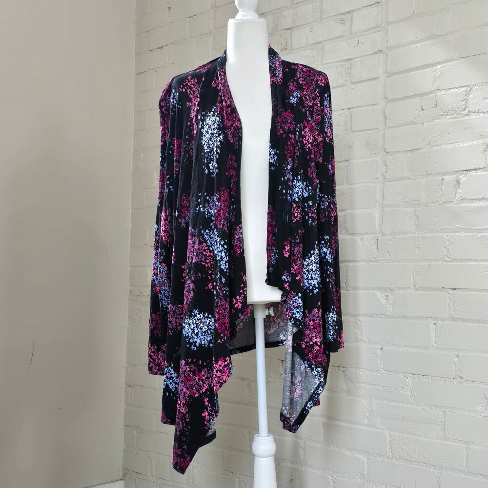 Lane Bryant Plus Size 26/28┃ Vibrant Floral Draped Cardigan Asymmetrical ┃Garden